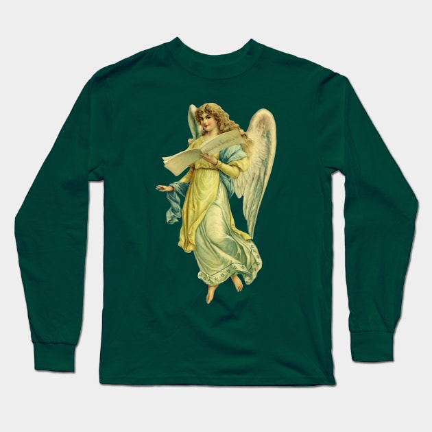 Vintage Victorian Christmas Angel Long Sleeve T-Shirt by MasterpieceCafe